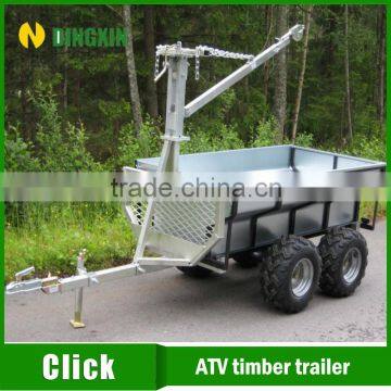 ATV Quad Forest Timber Trailer With Electric Winch Crane photo-2