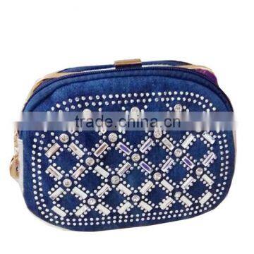 New arrival denim cosmetic bag, lady diamond small Korean fashion bag (HD26-015)