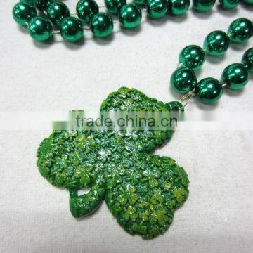 2016 New Design St.Patrick Beads Shamrock Necklace