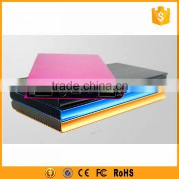 Full capacity super thin metal power bank 12000mah with smart board