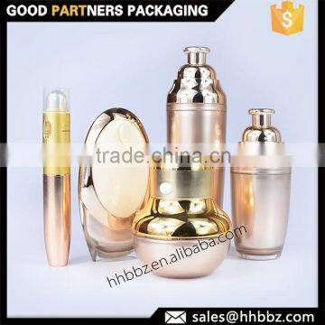 manufacturer sell elegant gold airless cosmetic bottles and jars set