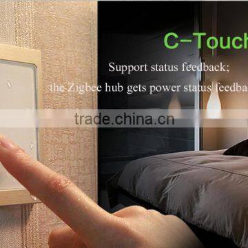 wireless US/ EU standards Modern tempered glass 3 gang 1way White Wall Electric Smart Touch Switch