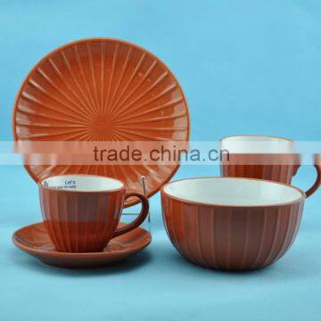 High quality New design 3pcs stoneware breakfast set