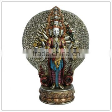 Colorful female buddha statue, resin buddha