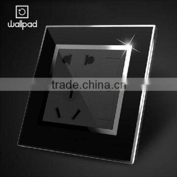Wallpad Black Waterproof Acrylic Glass 110~250V 2 Gang Wall Switch and Electrical 5 2 Pin Triple Austrilia Wall Socket 220V Quality Choice