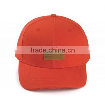 2016 High Quality Custom Leather Patch 100 Cotton Twill Baseball Cap