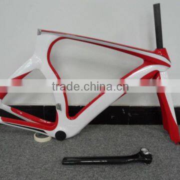 carbon TT bicycle frame with fork and seatpost