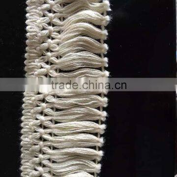 fashion hot sale natural ivory thick cotton brush tassel fringe for garment