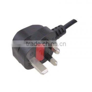 UK power cord cable assemble BSI approval British type mains lead fused plug