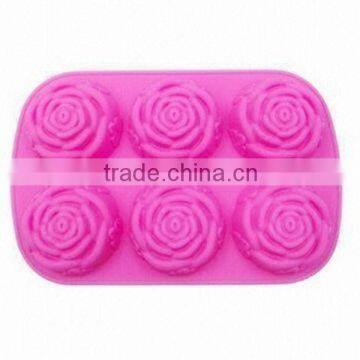 Hot Sale Customed Logo and Design Silicone Rose Cake Mold