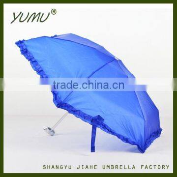 19" Frill Edging 5 Fold Umbrella, Flat Folding Umbrella