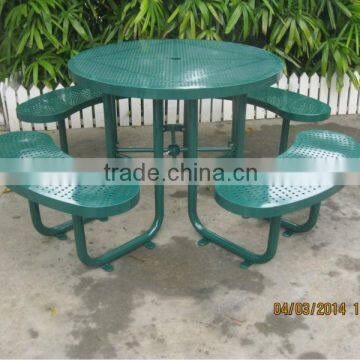 Durable & antirust finished portable metal garden picnic table set