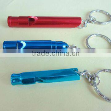 Factory Supply Colorful Metal Whistle With Key Chain, Promotion Gift