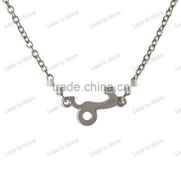 Silver chain choker zodiac pendants necklace - capricorn