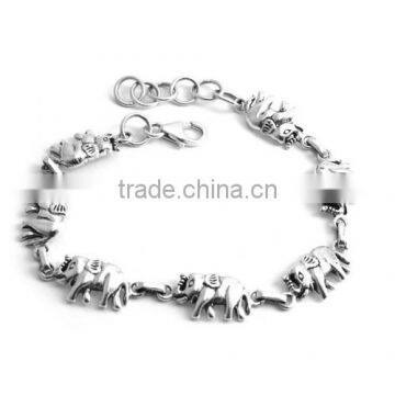 Silver Vision Elephant Oxidized Plain Lobster Lock 925 Sterling Silver Bracelet, Wholesale Silver Jewelry, Silver Jewelry