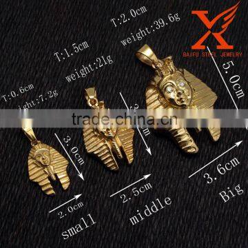 Mens Hip Hop Pendant Stainless Steel 316L Gold Plating Pharaoh King Tut Pendant Big Middle and Small Size Quality Choice photo-2