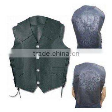 DL-1575 Leather Vests in Cowhide Leather