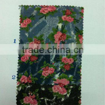 cotton spandex denim printed fabric:P6480-D13081336