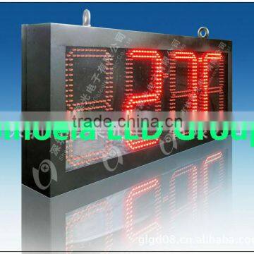 GPS control green LED time&temperature sign, custom design led 7-segment any inch time\/date\/temperature signs