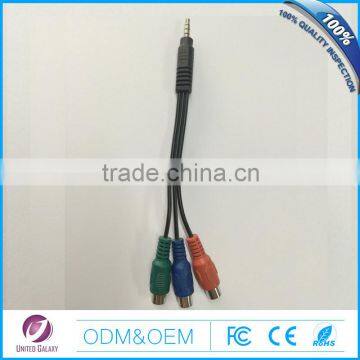 3.5mm stereo type male to 3 rca female cable