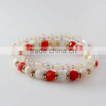 Wholesale fashion delicate girls mixed glass bead bracelet