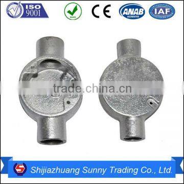 High Quality Malleable Iron Electrical Conduit Angle Box Branch Two Way Type Hot Selling