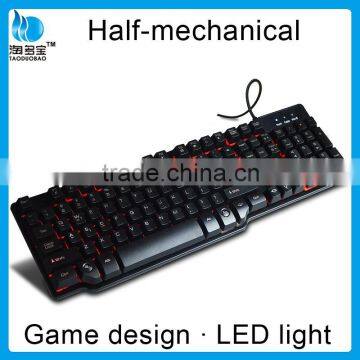 3 LED backlit colors computer keyboard half-mechanical keyboard feel