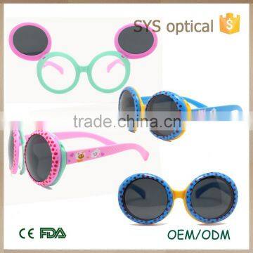 835 New model kids sunglasses with fancy round frame