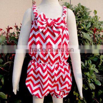 KP-JPS010 Newborn red white chevron sleeveless baby jumpsuit 2015