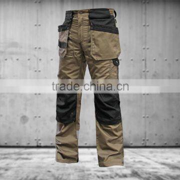 2015 new design polycotton multi pockets knee pad trousers