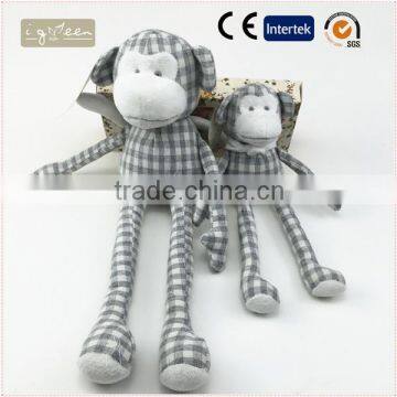 I-Green Toy Series-Fashional Style cute printcloth bear wearing bow tie Linen sitting monkey