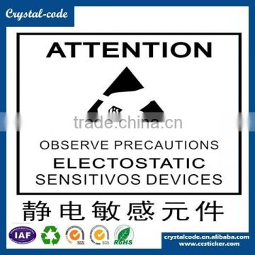 High quality custom printed die cut anti-theft security warning label