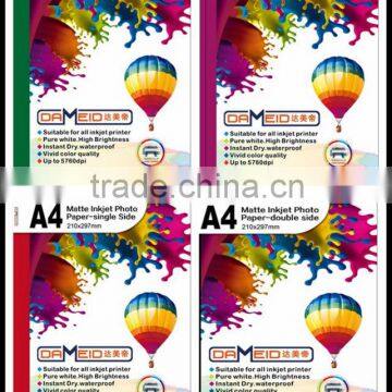 Manufacturer for High Quality 220g Dual Side Matte Color Inkjet Photo Paper With Competitive Price