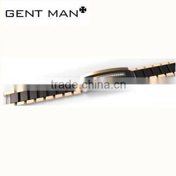 Rose gold stainless steel bracelet tungsten carbide Magnetic Therapy Mens Bracelet