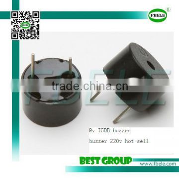 12mm hot sell 9V 75DB buzzer FBMB1275A3