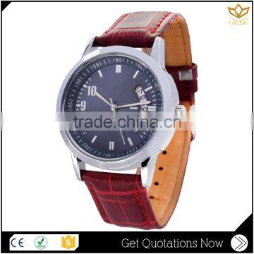 High quality red genuine leather digital display big dial automatic watch winder quartz wrist watch Y022