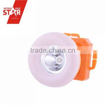 3* AA Battery Backup 15+1W LED Safety Helmet Headlamp in Orange Red