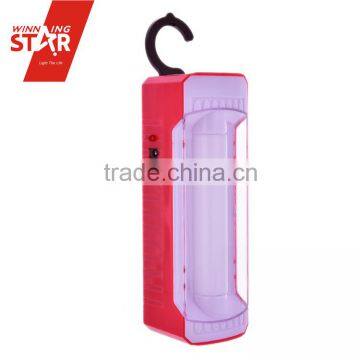 1W Solar Rechargeable LED Emergency Lamp with Hook in Red Green