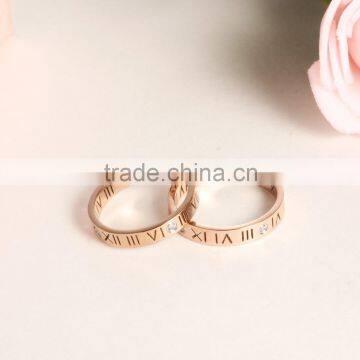 Wholesale New Fashion Jewelry Stainless Steel Rose Gold Ring With Letter Design photo-5