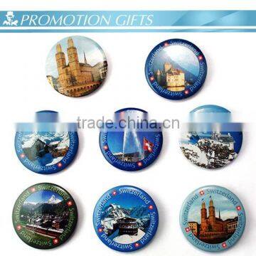 fashional scenery round tin badge