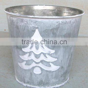 Hot 2015 American Christmas style Round Shape Metal Flower pot