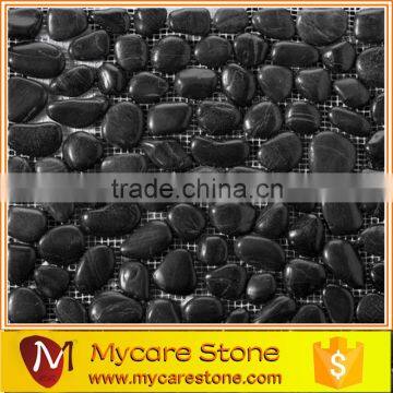 pebble tile classic pebble random sized natural stone pebble tile in black