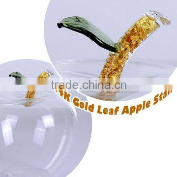 3D Gold Foil Stem Piggy Bank Tansparent Apple Money Box
