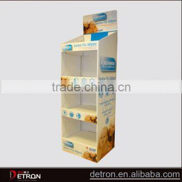Supermarket cardboard baby products display racks