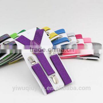 Unisex kids Adjustable Clip on solid purple suspenders braces 2.5cm width