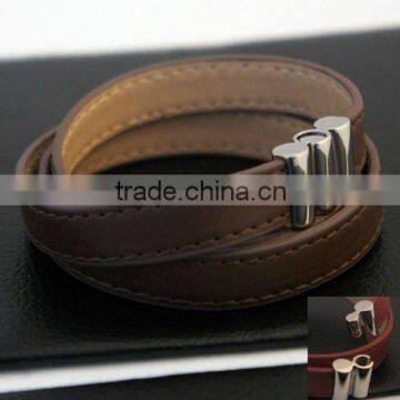 High Quality thin leather bracelet,MOQ 2ps per stye