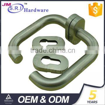 Modern Simple Stainless Steel Tube Door Handle With Oval Escutcheon photo-2