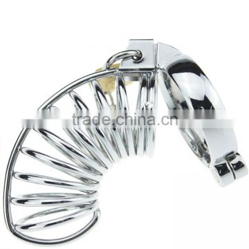 Padlock Hand-polished Sex Toys For Men Stainless Steel Lockable Penis Cage