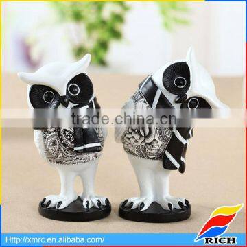 polyresin home decoration couple owls figurine