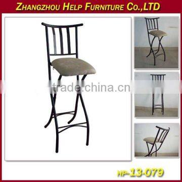 Metal Folding Bar Chair with padded seat